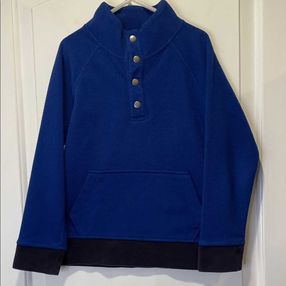 Crewcuts Blue Fleece Pullover with Snap Buttons size 6-7